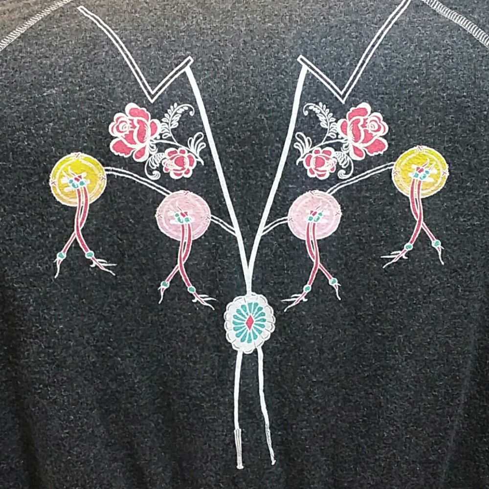 Wildfox S Bolo Tie On Black Sweater Burnout Small - Picture 4 of 8